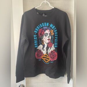 Harley-Davidson Black Sweatshirt with Colorful Graphic